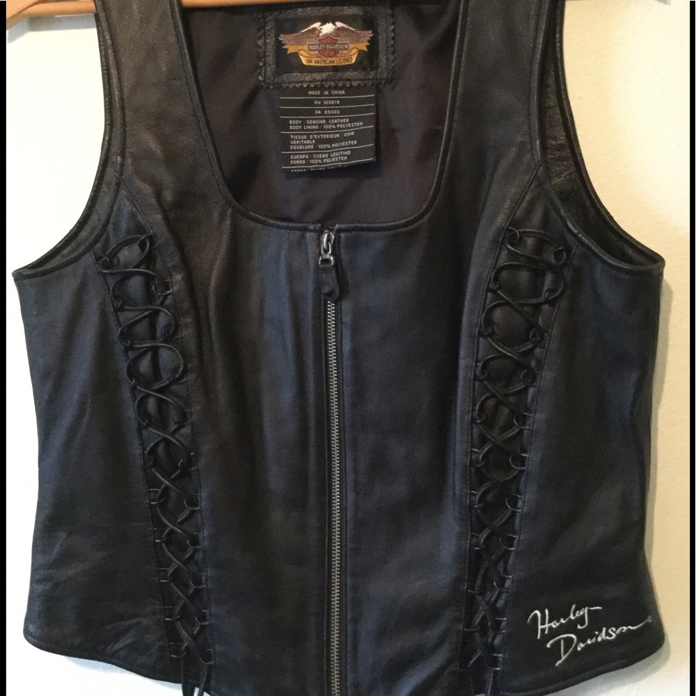 Harley Davidson leather riding vest Medium